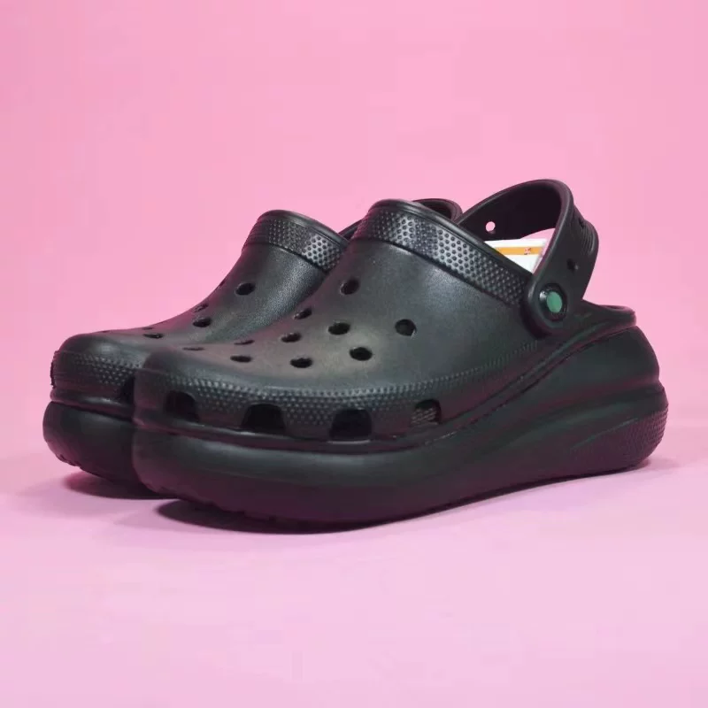 Crocs Crocs новая 2024 женских дырчатая обувь puff clog толстая подошва увеличенная спортивная быстросохнущие пляжные сандалии