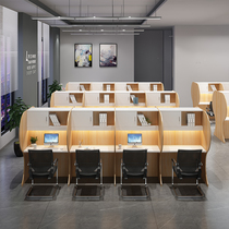 Self-study room closed learning immersive partition postgraduate entrance examination college students share paid training against the wall balcony table
