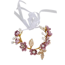 Super fairy simple wrist flower brides hand flower bridesmaid sister group princess birthday event VIP flower bracelet knot wedding