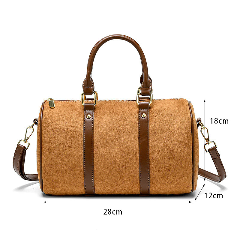 Casual Retro Suede Pillow Bag Large-Capacity Handbag 2025 New Mother's Shoulder Crossbody Boston Bag