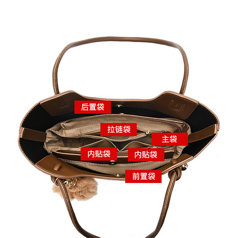 Large-Capacity Retro Color-Block Bucket Bag Women's Tote Bag 2025 New Model Mom's Commuter Handbag Underarm Shoulder Bag