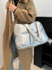 Down Cotton Tote Bag for Women, Large Capacity, 2025 New Style, Soft Puff Cloud Bag, Shoulder Handbag, Large Commuter Bag