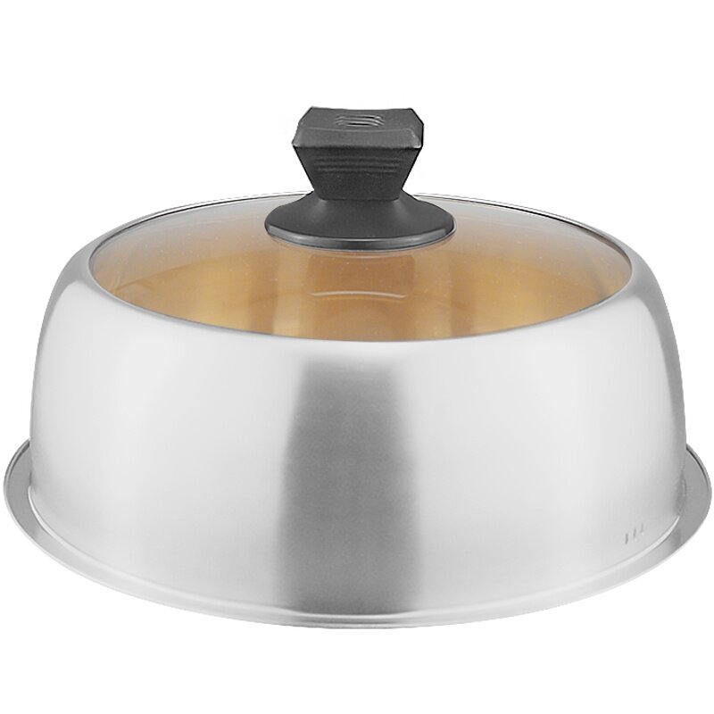 304 stainless steel pot lid steamer lid soup pot lid tempered glass high arch lid household steamer lid
