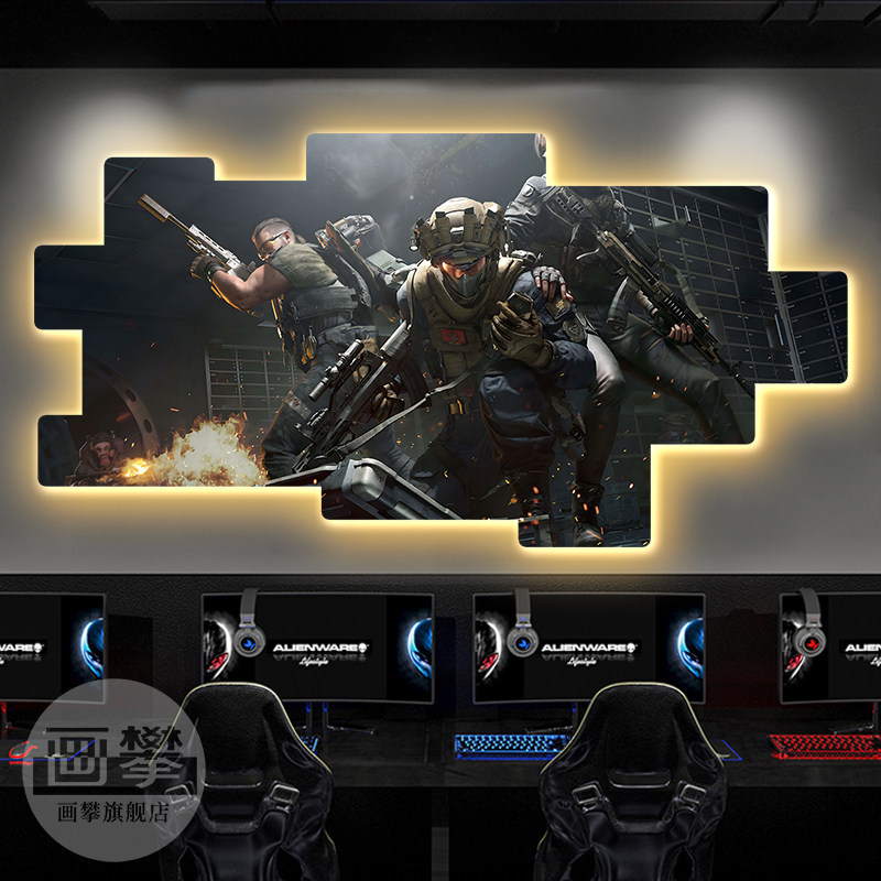 Luminous Delta Action Decorative Painting for E-Sports Hotels, Gaming Rooms, Internet Cafes, Wall Art, and Ambiance Decoration