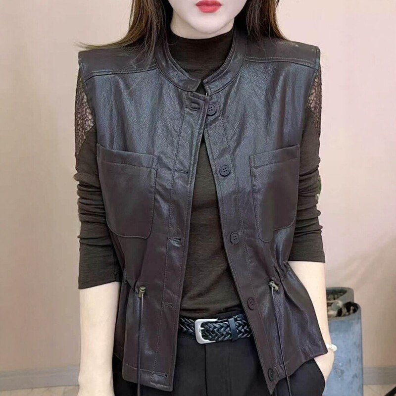 Fashionable and Versatile Slim-Fit Vest, New Autumn Style, Casual, Simple, Elegant, Sleeveless, High-End, Light Luxury, Waist-Cinching Design