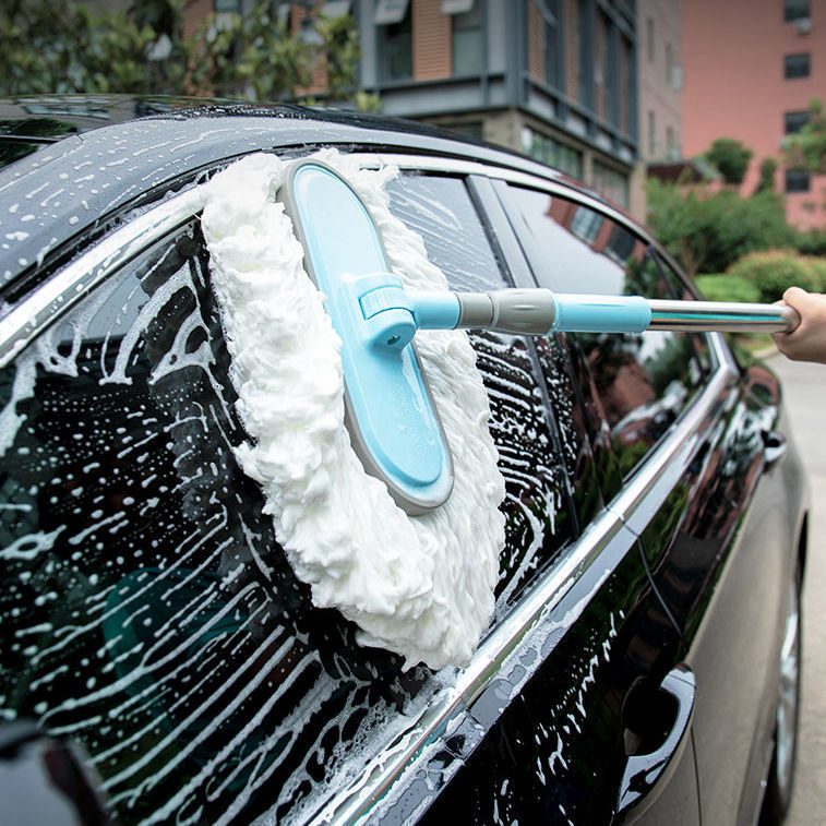 Long handle car wash brush soft hair wiping car mop car wash brush telescopic lever car water brush car wash tool