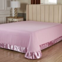 Cotton bed sheet single piece summer cool satin jacquard pure cotton European rounded corners 1 5 meters 1 8 meters 2 0 meters