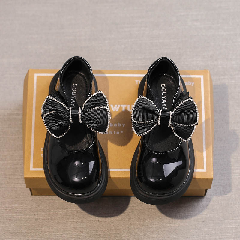 Korean Boy Shoes 2022 Spring Autumn New Girl Brief Light Flat Bottom Shoes Foreign Pie Bow Tie Temperament Girl Single Shoes