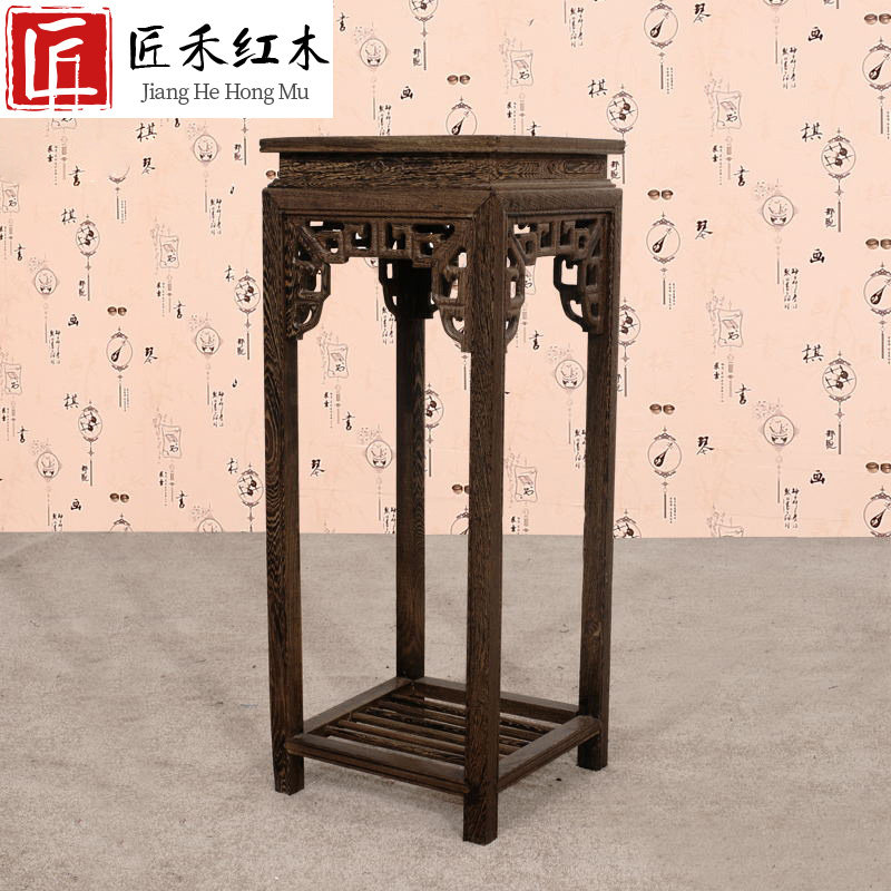 Wenge flower rack flower table Mahogany furniture antique solid wood antique rack vase rack a few