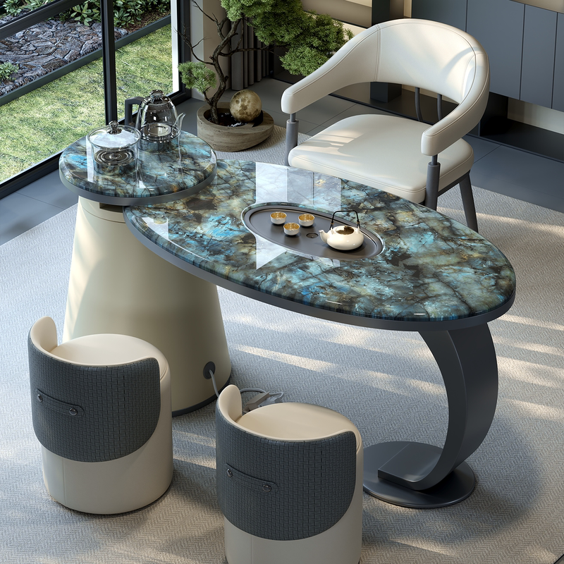 2026 New High-End Marble Tea Table and Chair Set with Integrated Kettle, Small Tea Table for Home Balcony Use 2026 New High-End Marble Tea Table and Chair Set with Integrated Kettle, Small Tea Table for Home Balcony Use