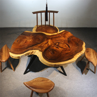 145*98*7 walnut large board solid wood log tea table clearance dining table conference table