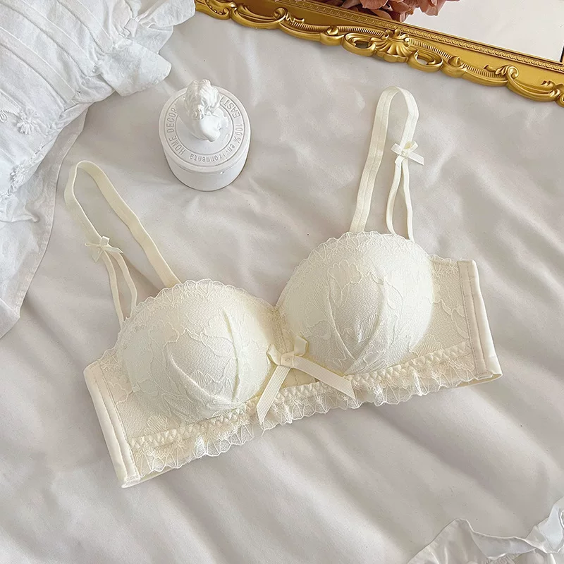 lace underwear, small push up bra, wireless bra