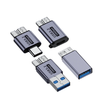 Type-C公 母转Micro B转接头C口适用东芝三星移动硬盘盒转换头usb3 2传输iPhone15手机笔记本电脑U