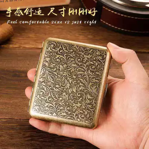 Мужской металлический высококлассный портативный портсигар, резная коробка из нержавеющей стали, увеличенная толщина