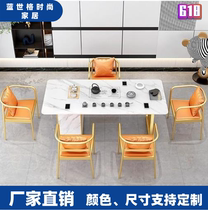 Light extravagant rock plate bubble tea table Home New Chinese tea table and chairs Combined modern minimalist office Gongfu tea table tea table