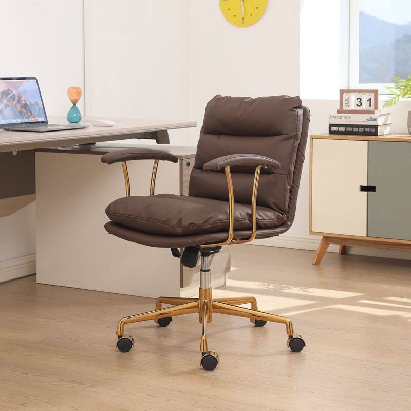 Light luxury computer chair home comfortable human body leather lift office chair study sedentary bedroom study desk chair