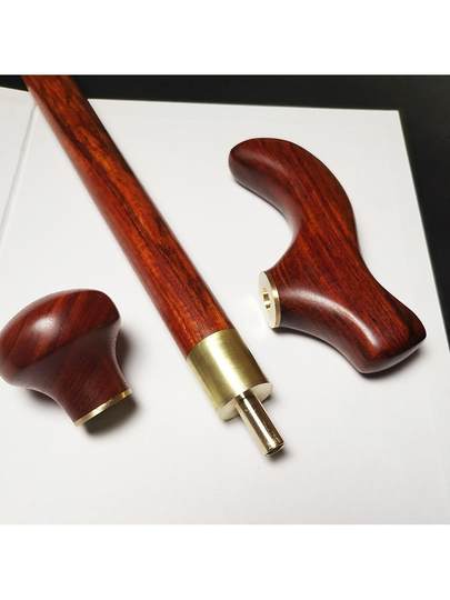 Rosewood Walking Stick, Solid Wood Cane, Elderly Walking Stick, Lightweight, Non-Slip, Hiking Round-Headed Stick, Gentleman's Walking Stick, Trekking Pole