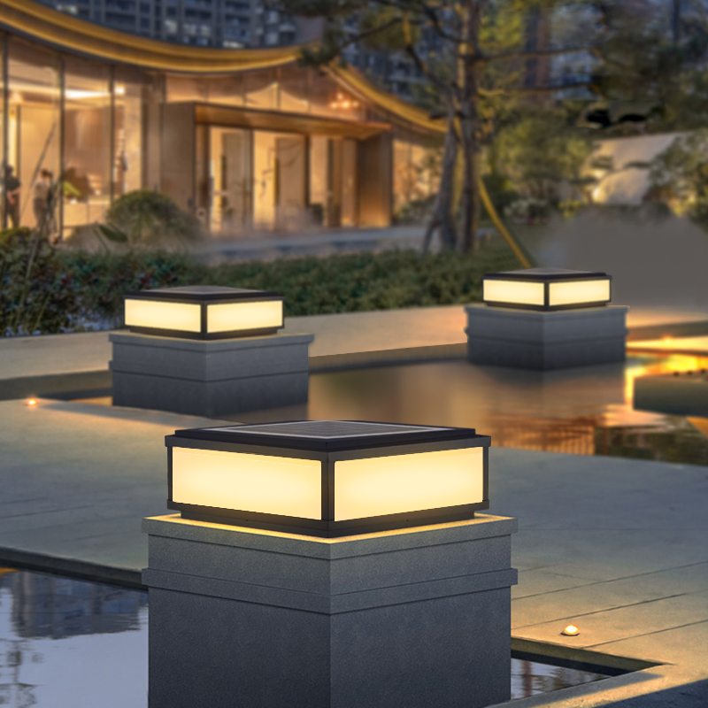 Solar Column Headlights Outdoor Waterproof Courtyard Lamp Wall Villa Garden Home Yard Landscape Gate Pillar Lights