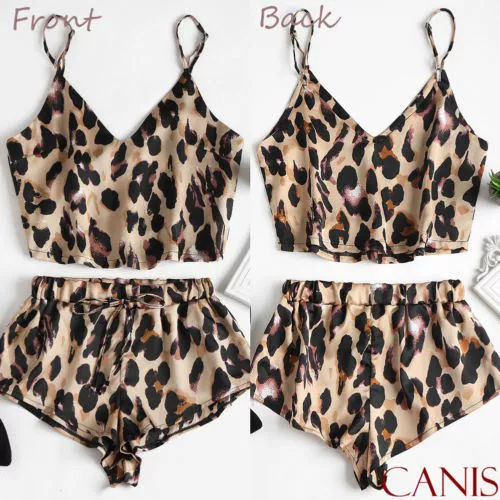 Леопардовый кружевной комплект пижамы-бебидолл ночнойwear pajamas set