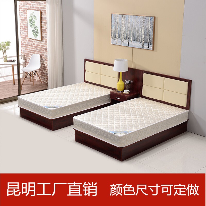 Yunnan Kunming hotel furniture standard room full set of guest room bed custom hotel hotel special bed homestay rental room bed