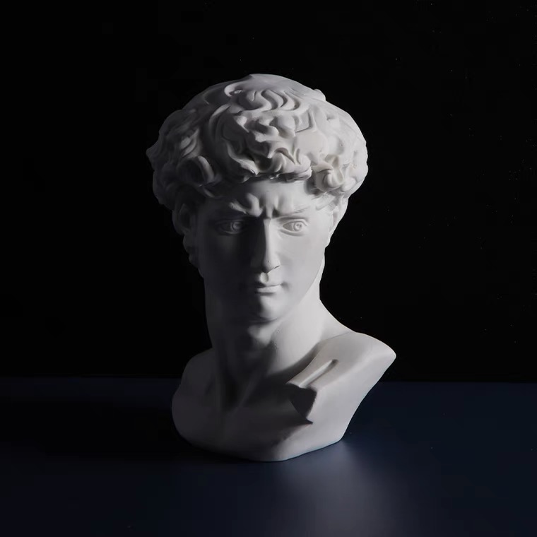 David plaster statue 15CM trumpet sketch plaster head sculpture school still life equipment wholesale sketch model bust European decorative ornament plaster like art teaching aids
