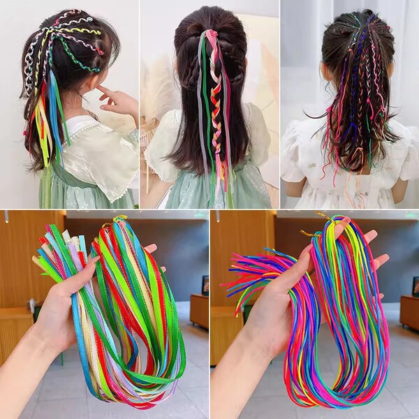 Kids Sweet Cool Silver Headband Hair Rope Elementary School Student Jazz Hip Hop Dreadlocks Headband Girl Ribbon Performance Headdress — 5