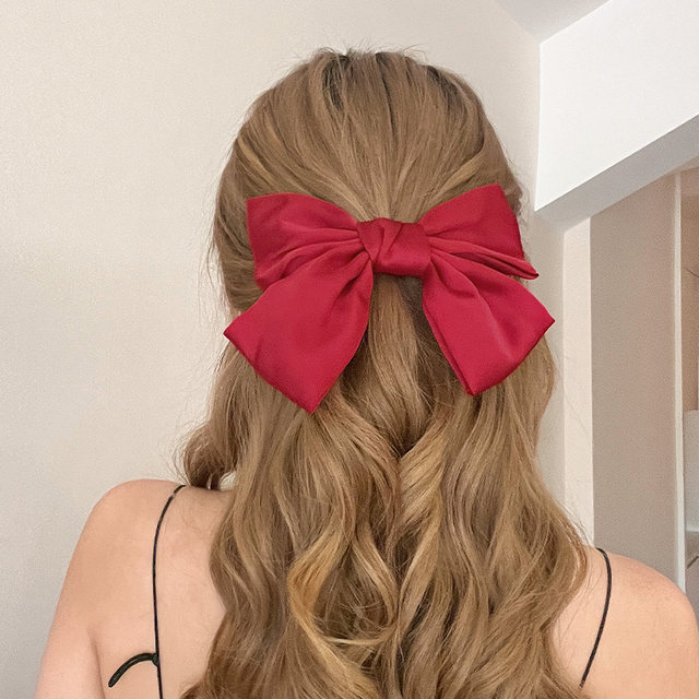 ສະເຫຼີມສະຫຼອງອິນເຕີເນັດໃຫມ່ hairpin bow ສີດໍາຢູ່ດ້ານຫລັງຂອງຫົວ summer headdress ເທິງ clip streamer ຂະຫນາດໃຫຍ່ hairpin hairpin hair rope hair accessory
