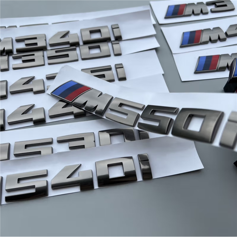 Suitable for Bmw Titanium Gray m Emblem X3X5 Three Series Five Series Seven Series Fender Side Emblem Tail Emblem m Persimmon Gray Modification