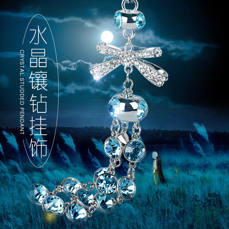 Car pendant crystal high-end creative Korean version cute woman car decorated with hanging decoration in car rear mirror car hanging decoration