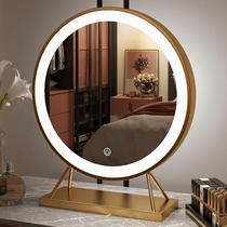 Mirror Cosmetic Mirror with lamp led mirror Cosmetic Ins Lens HD Bedroom Desktop Network Red Desktop Large Number of Cosmetic Mirror
