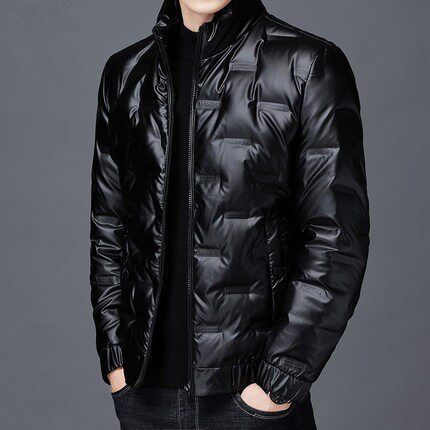 Men's Down Jacket 2022 New Autumn and Winter Thin, Warm and Glossy Trendy Brand Winter Coat Plus Velvet Thick Winter Coat