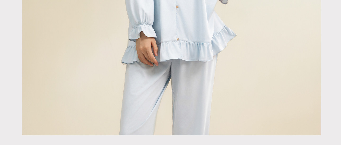 宫熏莫代尔月子服产后睡衣家居四季薄款孕妇抗菌哺乳喂奶服套装 — 48