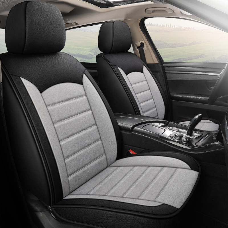 Car seat cushion four seasons universal full surrounded linen breathable full linen seat cushion net red car seat cover