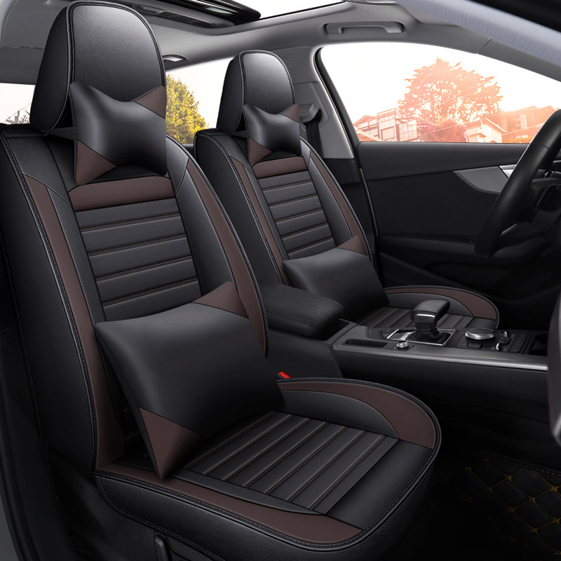 New car seat cushion four seasons universal all-enclosed full-leather high-end cartoon fresh and breathable seat cushion light luxury seat cover