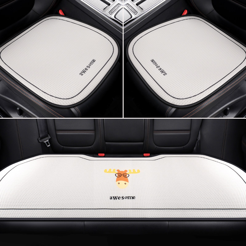 Car cushion four seasons universal three-piece set cartoon fresh summer ice silk breathable back row ins net red single piece