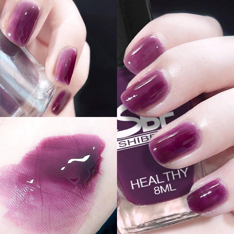 2021 new color cherries fuchsia nail polish no-baking fast-drying long-lasting peelable white color nail polish