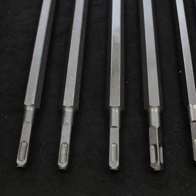 Electric hammer drill shock drill bit square head electric hammer drill tip flat chisel square handle 4 pit drill bit electric pick head pick drill lengthened 1 m