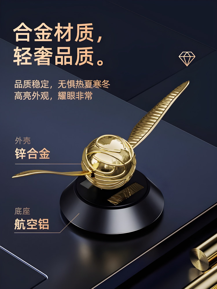 High-End Car Air Freshener Golden Snitch Solar-Powered Ornament, Premium Car Interior Accessory, Unisex Perfume, 2025 New Model
