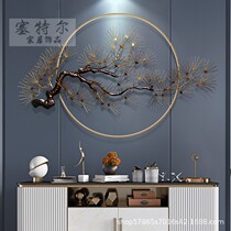 New Chinese light luxury wind wall decorations pendant restaurant background wall pine porch hanging wall decoration wall wall hanging