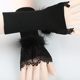 Cashmere arm sleeves, fashionable fake sleeves, women's autumn and winter long knitted wrist warm sleeves, lace cuff decoration