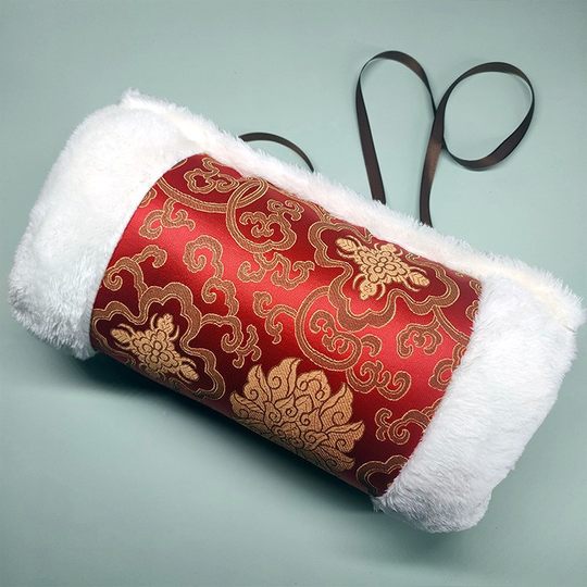 Northeastern Hand Warmer Gloves, Warm Cotton Gloves, Hand Inserts for Middle-Aged and Elderly People, Winter Anti-Freeze Hanfu Ancient Style Gloves for Women