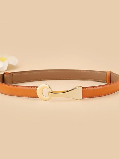 Black Leather Decorative Belt for Women, Suitable for Dresses, Waist-Cinching, Versatile Metal Hook Buckle, Women's down Jacket Waist Belt