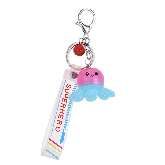 Cute and Creative Acrylic Octopus Pendant for Backpacks, Glowing Cartoon Octopus Figurine, Couple Car Keychain