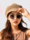 Summer Thin Beret Hollow Hat Women's Summer Korean Style Octagonal Hat Straw Hat Sun Protection Mesh Hat Travel Sun Hat