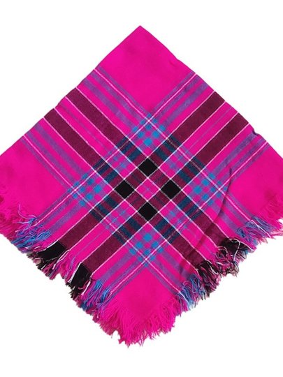 Village-Style Headscarf for Middle-Aged and Elderly Women, Autumn and Winter Knitted Large Floral Cloth Square Scarf, Rural Warm Internet-Famous Scarf