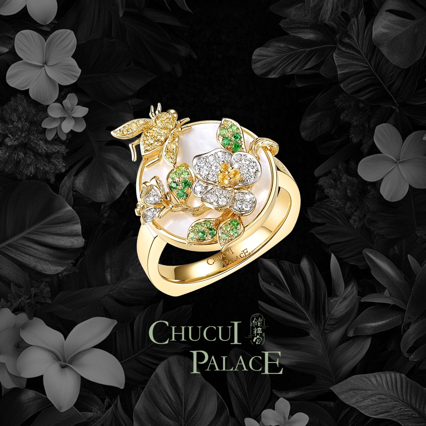 Chucui Gongchun-Canruo Chafang Ring 999 Pure Gold