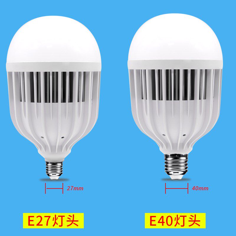 New LED light bulb E27 screw mouth Home energy saving single light ultra-bright plant workshop 50W100 tile High power light source