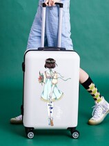 New suitcase woman small light 20 inch student cute cartoon printed teenage girl 24 travel tie bar password box