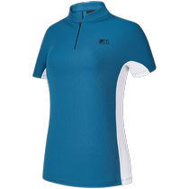 FILA GOLF womens knitted short-sleeved shirt 2024 spring new golf sports color-blocking sunscreen T-shirt