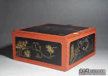 Hui Poly] Qing Dynasty Black Sketch Character Landscape Jewelry Box Antique Wood Art Old Furniture Ancient Play Miscellaneous Folk